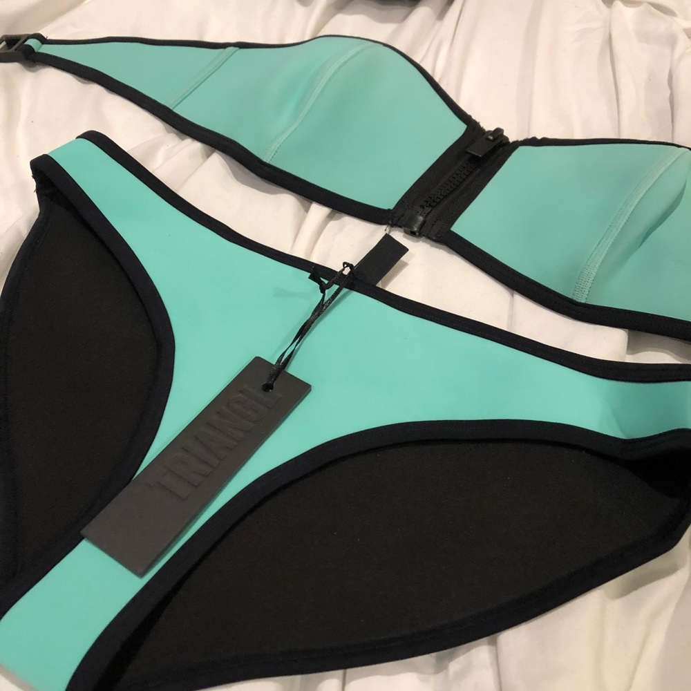 Strapless Turquoise / Aqua Strapless Swimsuit